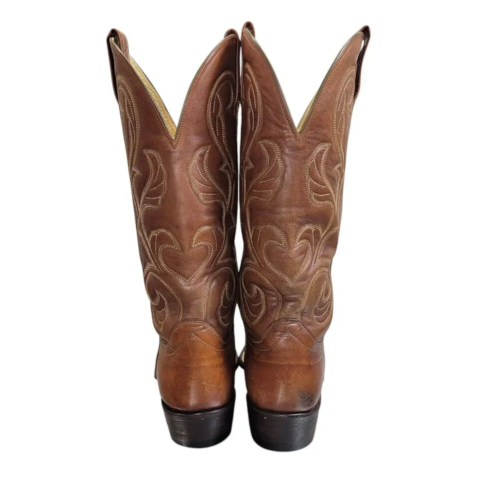 Hondo Men's Brown Goat Leather Cowboy Boots‎ Size 9.5D Western